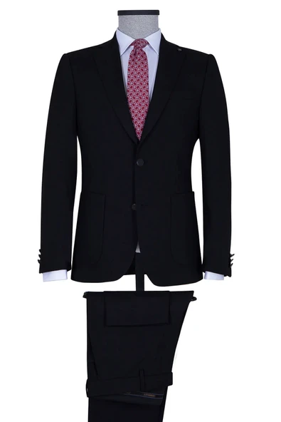 Hatemoğlu Erkek Siyah Slim Fit Takım Elbise ürün görseli 1