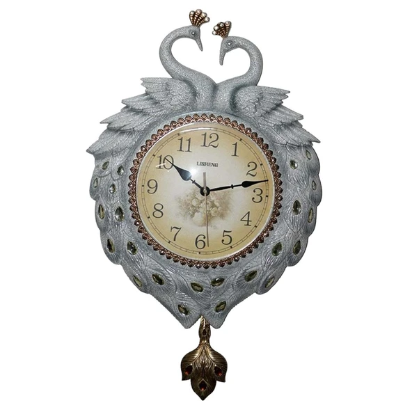 Duvar Saati Tavuskuşu Temalı Polyester Saat No.6 40 x 60 cm ürün görseli 1