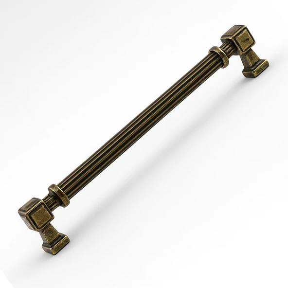 Talas 224 mm Çizgili Antik Sarı Metal Kulp Mobilya Çekmece Mutfak Dolabı Dolap Kulpları Kulb 22.4 cm ürün görseli 1