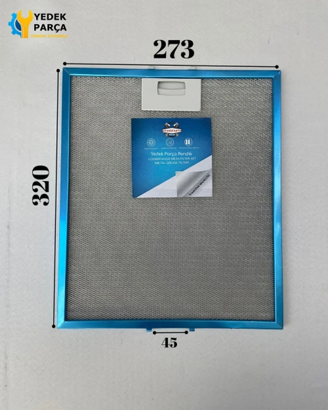Beko: ADT62741B | 273x320 mm | Aspiratör & Davlumbaz Tel Yağ Filtresi | Model: 129730007 | 27,3x32 cm ürün görseli 1
