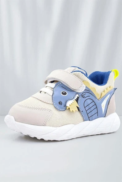 Rakerplus Barefoot Krem Dinazorlu Cırtlı Lastikli Çocuk Spor Ayakkabı ürün görseli 1