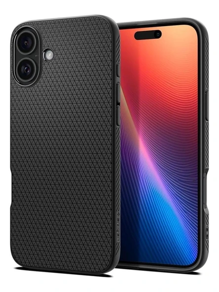 Spigen iPhone 16 Plus ile Uyumlu Kılıf Liquid Air Matte Black ürün görseli 1