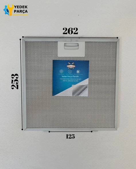 Vestel: ADW6002 | 262x253mm | Aspiratör & Davlumbaz Tel Yağ Filtresi | Model: V47006100 - YT142.2240.01 |26,2x25,3cm ürün görseli 1