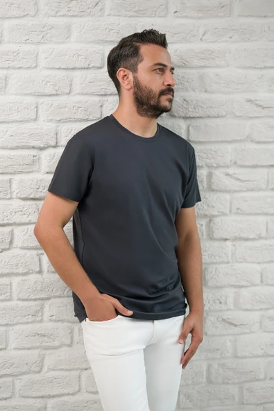 Paul Martin Slimfit Fit Bisiklet Yaka Rayon Kumaş Full Likralı T-shirt ürün görseli 1