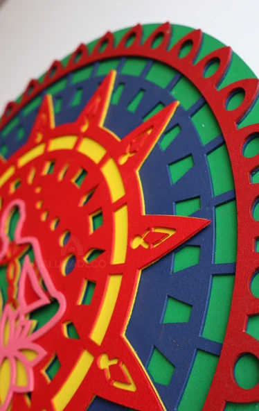 Ev Dekoru Lotus Mandala Çakra Temalı Ahşap Duvar Dekoru - Resim 6