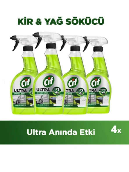 Cif Ultra Anında Etki Kir ve Yağ Çözücü 750 Ml x 4 Adet ürün görseli 1