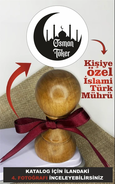 İslami-Türk Kitap Mührü, Kitap Kaşesi,Kişiye Özel, Ahşap ürün görseli 1