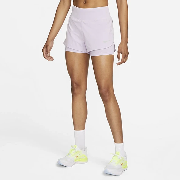NİKE Eclipse Flex 2 In 1 Running Shorts Taytlı Lila Koşu Şortu CZ9570-530 ürün görseli 1