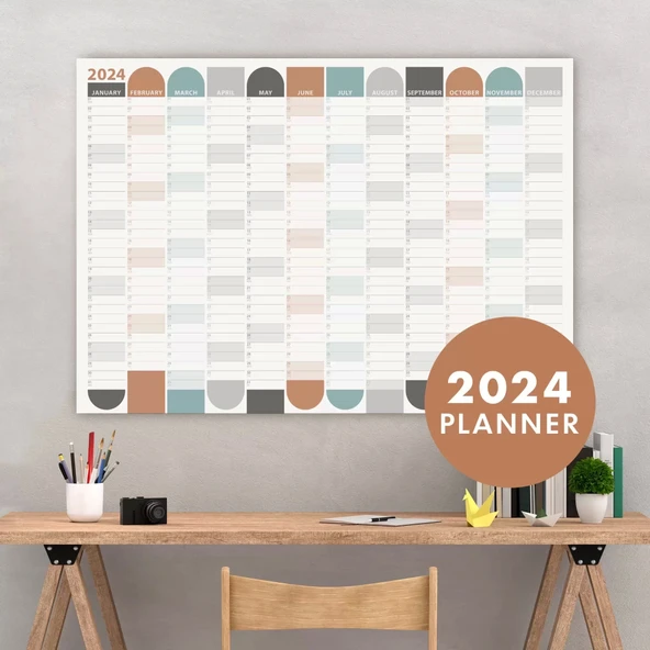 2026 Yıllık Planlayıcı Duvar Takvimi | Boho | 2026 Yılı Planlayıcısı | Aylık Planlayıcı ürün görseli 1