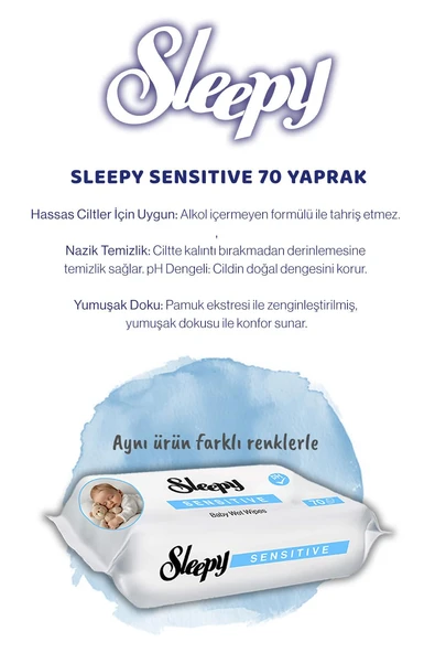 Sleepy Sensitive 70'li Islak Bebek Havlusu - Resim 2