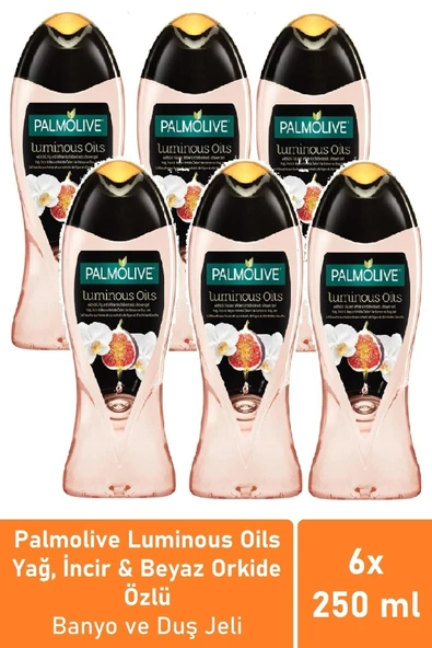 Palmolive Luminous Oils Incir & Orkide Özleri Duş Jeli 250 Ml, 6'lı Seyahat Paketi ürün görseli 1