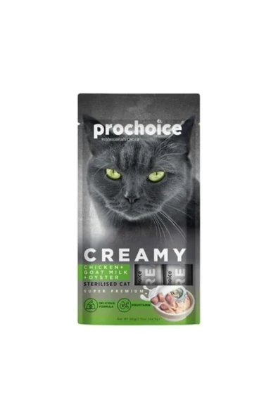 ProChoice Creamy Tavuklu ve İstiridyeli Sıvı Kedi Ödül Maması 15 Gr 4 Adet ürün görseli 1