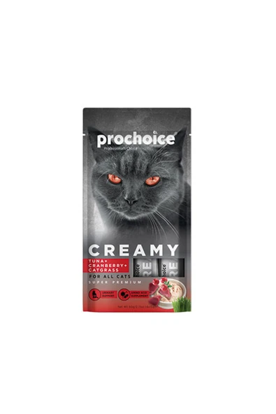 ProChoice Pro Choice Creamy Ton Balıklı Kızılcıklı Ve Kedi Otlu Sıvı Kedi Ödül Maması 4x15 gr ürün görseli 1