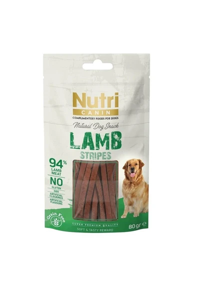 Nutri Canin Tahılsız Kuzulu Şeritler Köpek Ödül Maması 80 gr ürün görseli 1