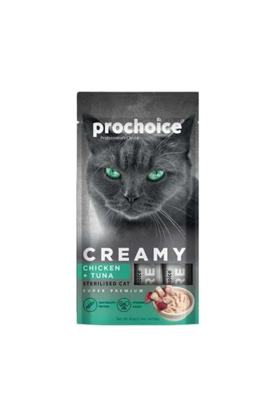ProChoice Creamy Tavuklu ve Ton Balıklı Sıvı Kedi Ödül Maması 15 Gr 4 Adet ürün görseli 1