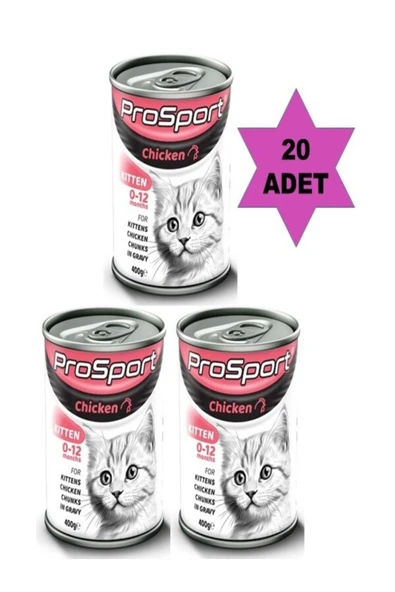 PRO-SPORT Pro Sport Yavru Tavuk Etli Taneli Kedi Maması 400 gr x 20 Adet ürün görseli 1