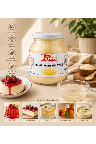 Toz Jelatin 450 gr %100 Saf Sığır Jelatini 220 Bloom Helal ürün görseli 1