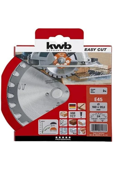 Kwb Tepsi Testere 160 X 20mm 24 Diş E45 584533 ürün görseli 1