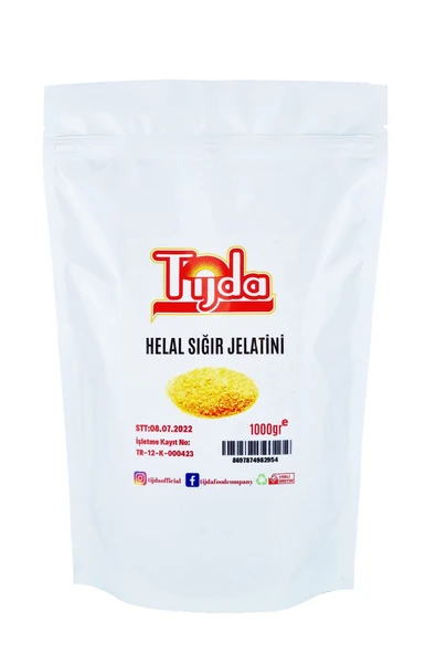 TİJDA Sığır Jelatini 1000 gr (%100 SAF, TOZ JELATİN) Helal Sertifikalı ürün görseli 1