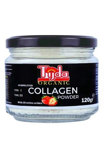 TİJDA Organic Çilekli Collagen Powder 120 Gr.(% 100 Saf) ürün görseli 1