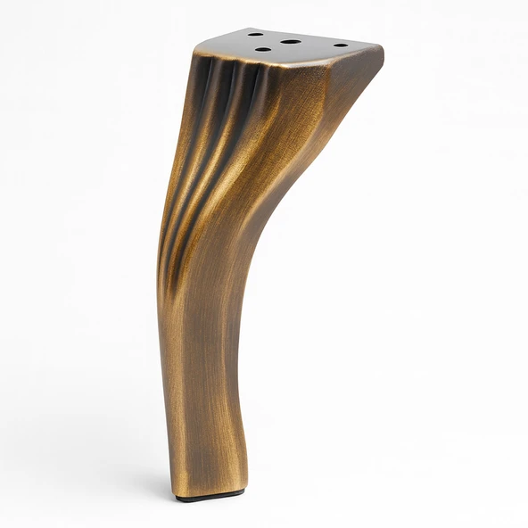 Kesit 14 cm Eskitme Antik Sarı Metal Mobilya Ayağı Ayakları Ünite Baza Koltuk Kanepe Sehpa Masa ürün görseli 1