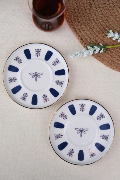Tabak Evi Porselen Acem Zade Lacivert Çay Tabağı 11,8cm 2 li ürün görseli 1