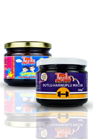 TİJDA Dutlu Harnuplu+Süper Kids Bitkisel Macun Set Yetişkinler Için 320 Gr + Çocuklar Için 320 Gr ürün görseli 1
