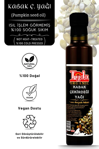 TİJDA Kabak Çekirdeği Yağı Soğuk Sıkım  250  ml ürün görseli 1