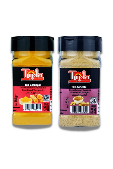 TİJDA Baharat Seti 2'li ( Zencefil 120 Gr + Zerdeçal 180 Gr ) ürün görseli 1