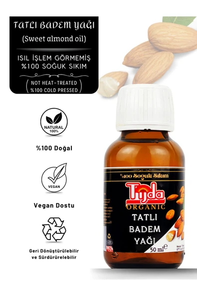 TİJDA Tatlı Badem Yağı %100 Soğuk Sıkım 50 Ml ürün görseli 1