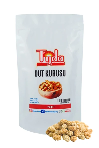 TİJDA Beyaz Dut Kurusu Doğal 250 Gr.(bingöl/sivan Yöresi/organik,köy Ürünü) ürün görseli 1