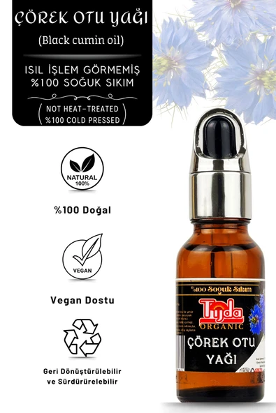 TİJDA Çörek Otu Yağı %100 Soğuk Sıkım 20 Ml (Black cumin oil) ürün görseli 1