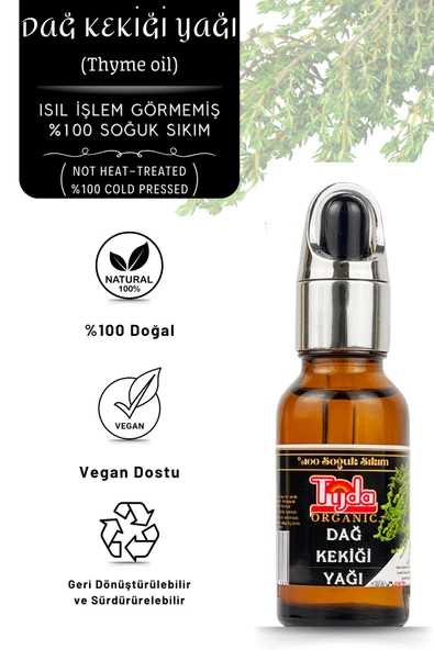 TİJDA Dağ Kekiği Yağı ( %100 Soğuk Sıkım ) 20 Ml (kekik) ürün görseli 1