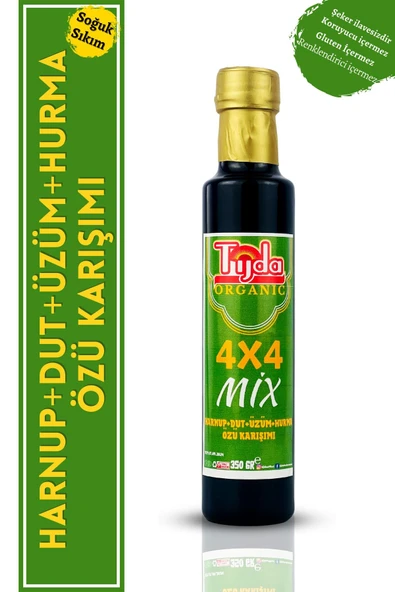 TİJDA 4x4 Mix Keçi Boynuzu Dut Üzüm Hurma Özü Karışımı % 100 Soğuk Sıkım 350 gr ürün görseli 1