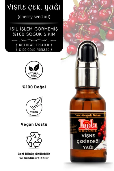 TİJDA Vişne Çekirdeği ( %100 Soğuk Sıkım ) 20 ml (cherry seed oil) ürün görseli 1