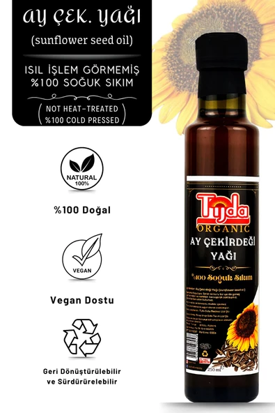 TİJDA Ay Çekirdeği Yağı ( %100 Soğuk Sıkım ) 250 ml ürün görseli 1