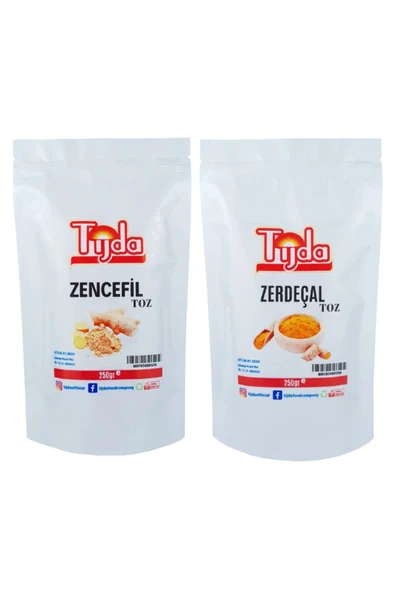 TİJDA Zencefil Toz 250 Gr+zerdeçal Toz 250 Gr=500 Gr ürün görseli 1