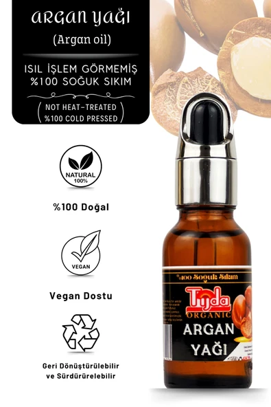TİJDA Argan Yağı %100 Soğuk Sıkım 20ml (argan oil) ürün görseli 1