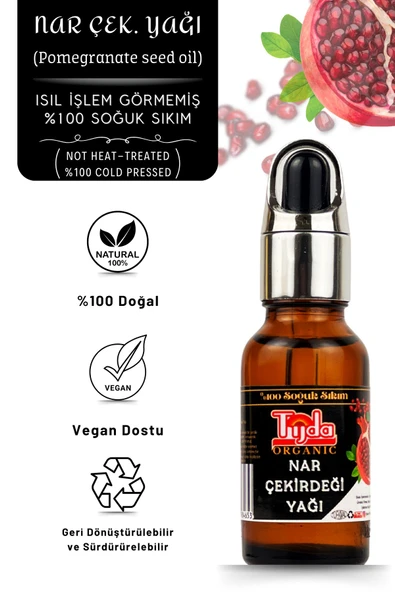 TİJDA Nar Çekirdeği Yağı ( %100 Soğuk Sıkım ) 20 Ml (Pomegranate seed oil) ürün görseli 1