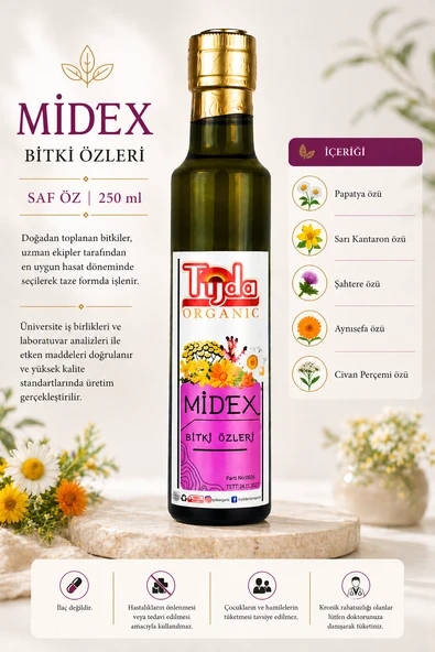 TİJDA Midex Bitki Özü Karışımı 250 Ml ürün görseli 1