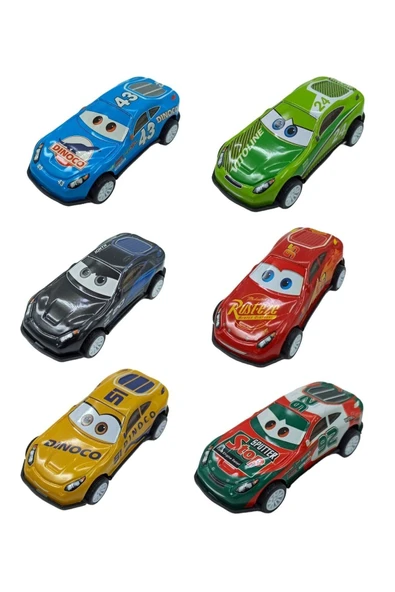 Cars Spor Araba Seti Çek Bırak Cars Oyuncakları 6'lı ürün görseli 1