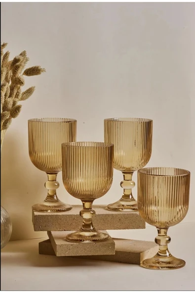 Amber 4'lü Geniş Kadeh Takımı 375 ml ürün görseli 1