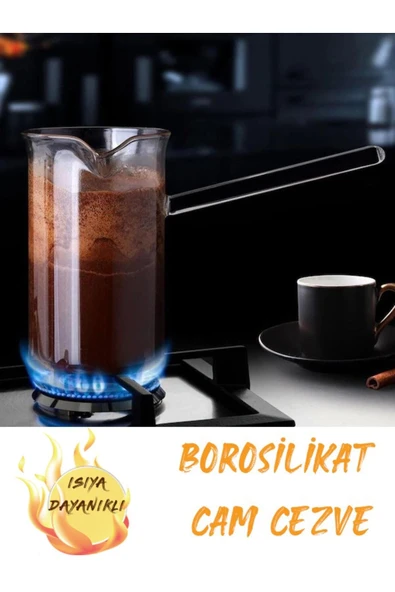 Decorev Isıya Dayanıklı Borosilikat Cam Cezve 400 Ml ürün görseli 1