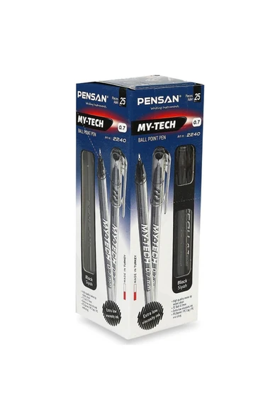 Pensan Kırmızı - Mavi - Siyah My-tech 0.7 Iğne Uç Tükenmez Kalem 25’li ürün görseli 1