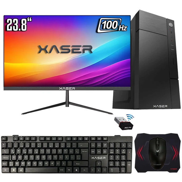 Xaser Xsr1191 Ryzen 5 5500 16GB Ram 512GB SSD 2GB GT610 23.8" Ultra Performanslı Ofis Hazır Sistem ürün görseli 1