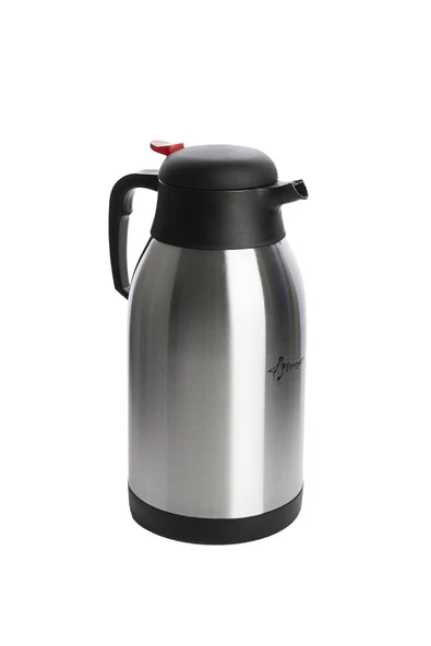 1250-P Sızdırmaz Kapak Paslanmaz Çelik Termos - Çay Termosu 2,5 Litre Siyah ürün görseli 1
