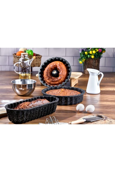 Hanımeli Döküm Granit Kek&turta Seti 3'lü - Resim 4