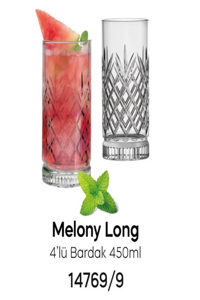 Perotti Melony Long 4 Lü Cam Bardak 450ml En büyük boy 14769 ürün görseli 1