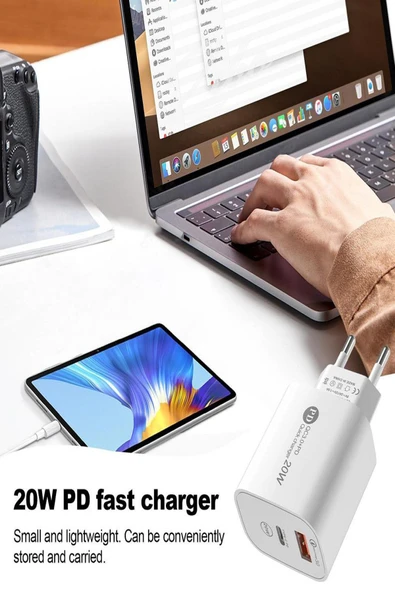 thestorex Cihazı Hızlı Şarj Aleti Pd 20w Qc3.0 Type-c Pd Usb Şarj Port Şarj Adaptörü gextr 6 ürün görseli 1