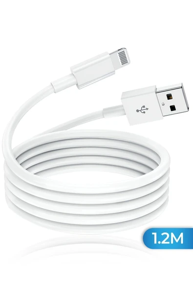 Hızlı Şarj Kablosu Usb To Lightning 6 6s 7 8 X Xs Xr 11 12 13 14 Pro Plus Beyaz ürün görseli 1